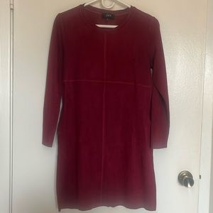 Wine Red Suede Dress